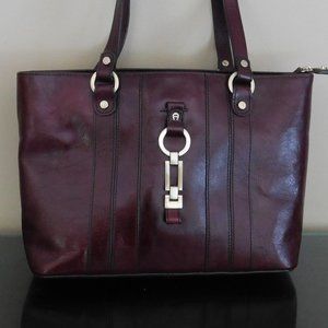 Etienne Aigner Vintage Leather Burgundy Tote